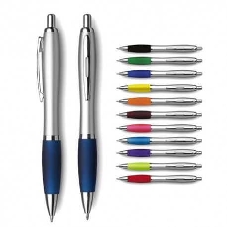 Penna a sfera in tinta unita Turbo con impugnatura in gomma  personalizzabile con logo - Penna a sfera in tinta unita Turbo con  impugnatura in gomma personalizzabile online con stampa logo aziendale